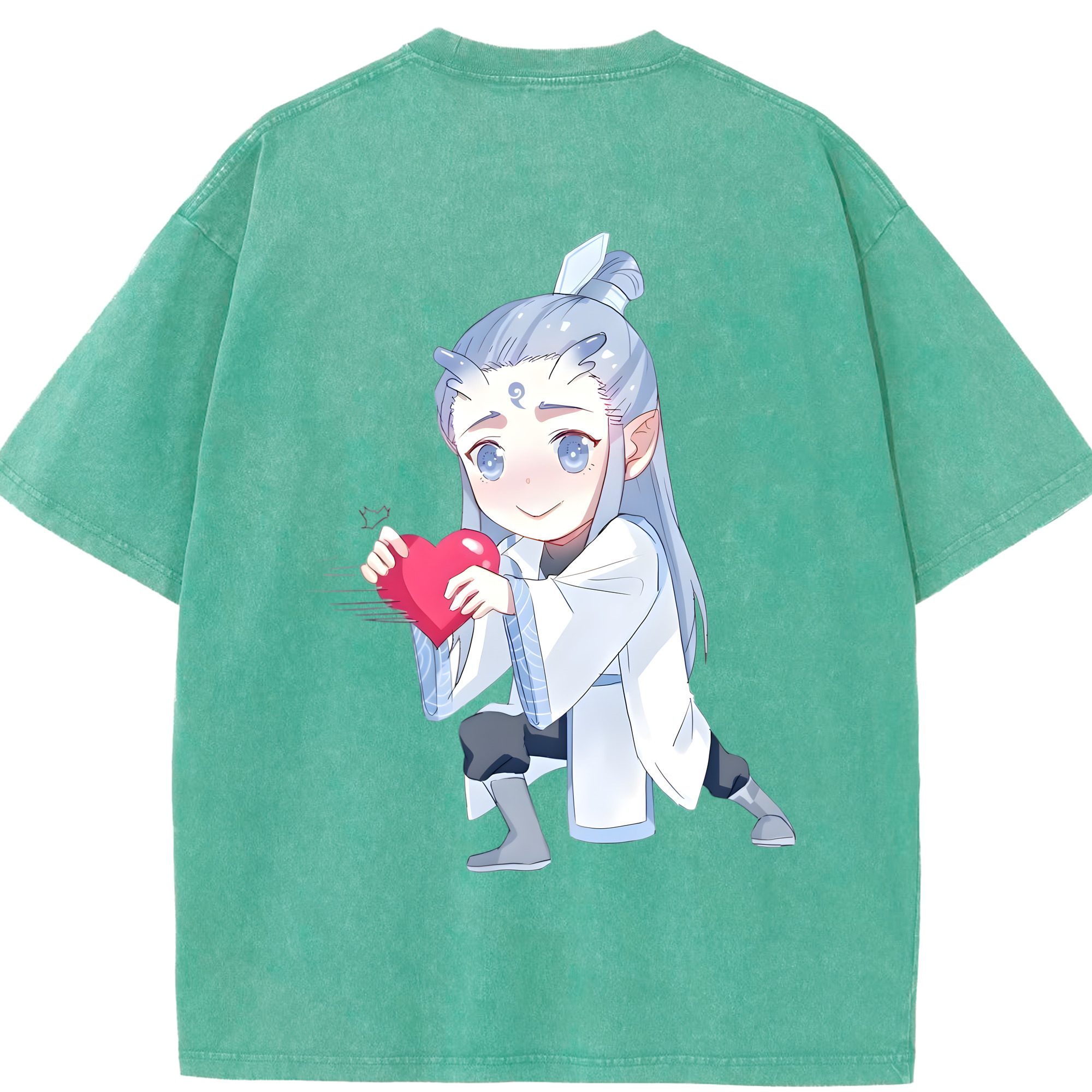 （画像用） Ne Zha 2 ナタ 魔童の大暴れ 綿100% ヴィンテージ風 半袖Tシャツ（背面プリント）
